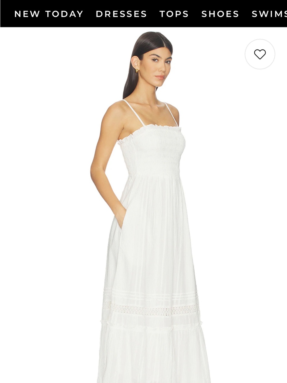 NWOT Cleobella White Tiered Button-Front Maxi Dress